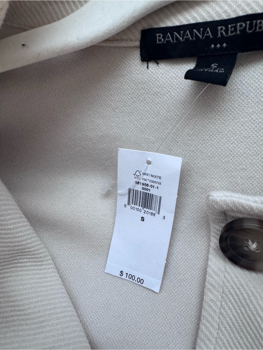 Banana Republic Cream Single-Breasted Blazer